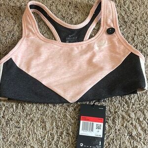 Nike Girl’s Large Dri-FIT Sports Bra - Pink and Black